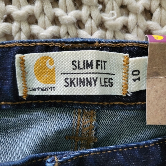 CARHARTT Layton Bermuda Shorts Womens 10 Blue Denim Slim Fit Skinny Leg NWT - Picture 6 of 6